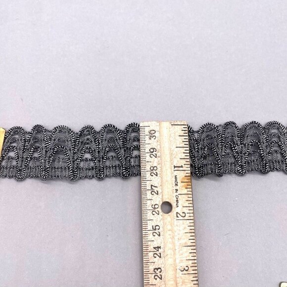 Free People Wide Delicate Lace Ribbon Choker Necklace Gold Tone 9-14 Inches - Picture 4 of 4